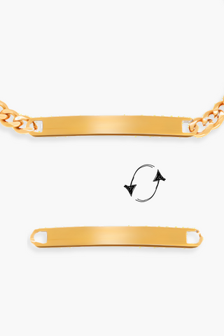 Handwriting Cuban Plate Bracelet