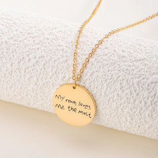 Minimal Handwriting Medallion Necklace