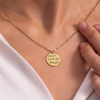 Minimal Handwriting Medallion Necklace
