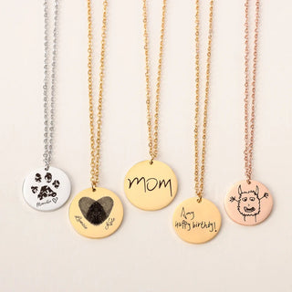Minimal Handwriting Medallion Necklace