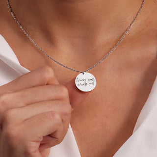Minimal Handwriting Medallion Necklace