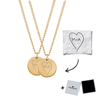 Minimal Handwriting Medallion Necklace Package