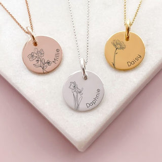 Name Birthflower Necklace