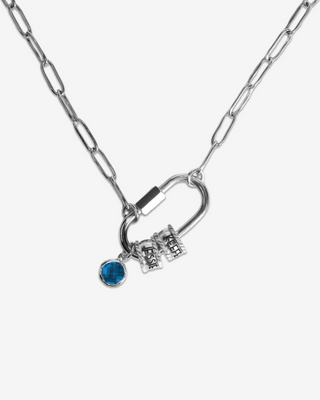 Carabiner Necklace with Birthstone