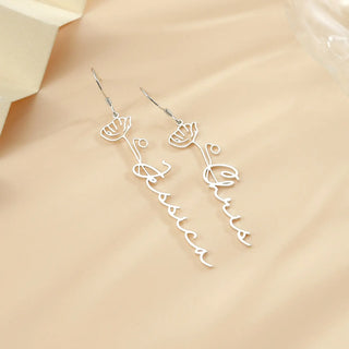 Birthflower Name Earrings