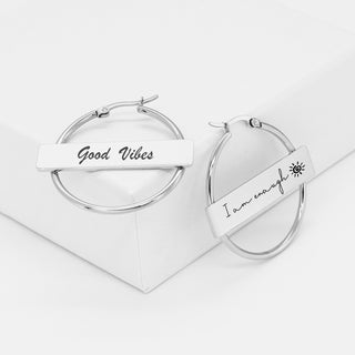 Bar Hoop Earrings