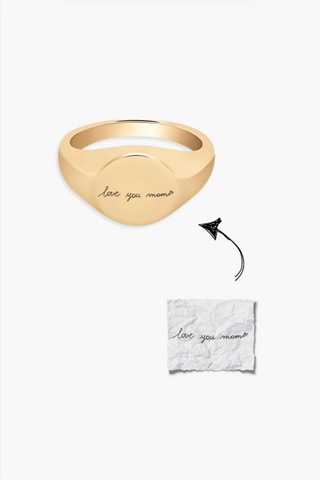 Handwriting Medallion Ring