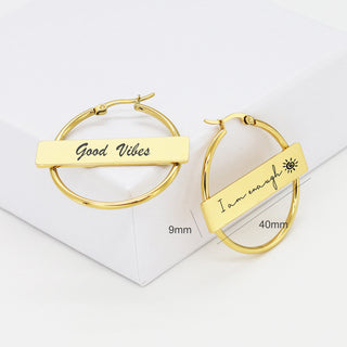 Bar Hoop Earrings