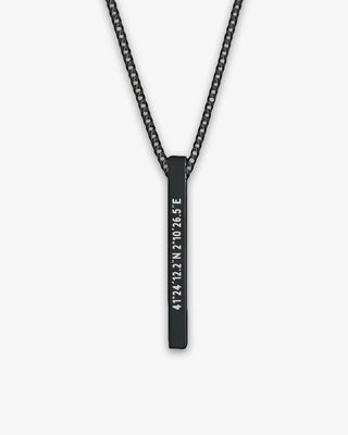 Minimal Bar Necklace - Black Edition