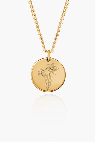 Birthflower Medallion Necklace