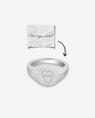 Handwriting Medallion Ring