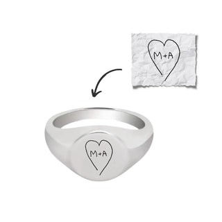 Handwriting Medallion Ring