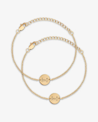 Minimal Handwriting Medallion Bracelet Bundle