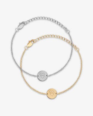 Minimal Handwriting Medallion Bracelet Bundle