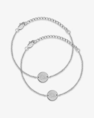 Minimal Handwriting Medallion Bracelet Bundle