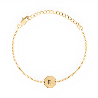 Minimal Zodiac Medallion Bracelet - Scorpio - Gold